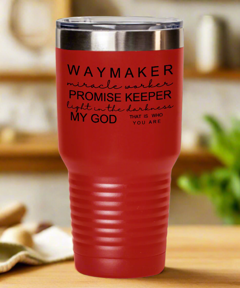 "Waymaker" Travel Mug - Faith-Inspired Insulated Tumbler for On-the-Go Inspiration