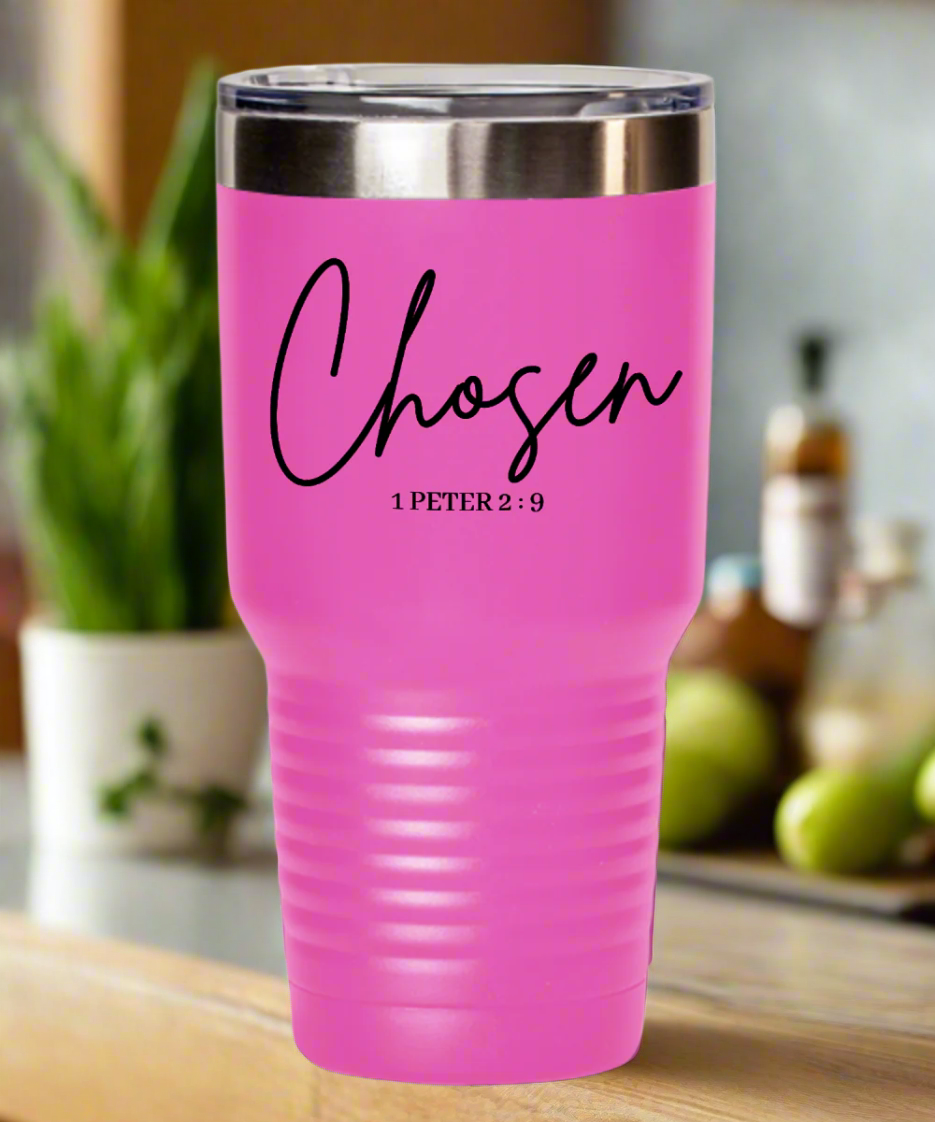 "Chosen" Travel Mug - Faith-Inspired Stainless Steel Insulated Tumbler