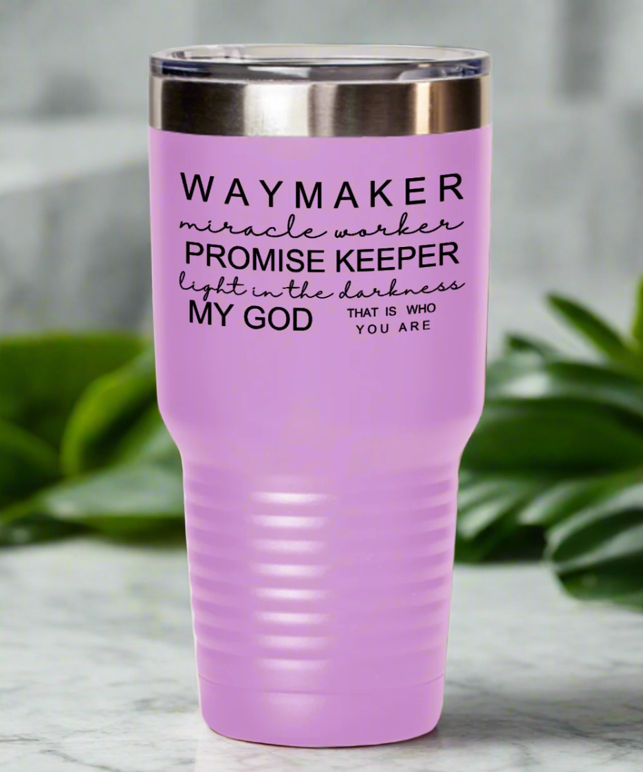 "Waymaker" Travel Mug - Faith-Inspired Insulated Tumbler for On-the-Go Inspiration