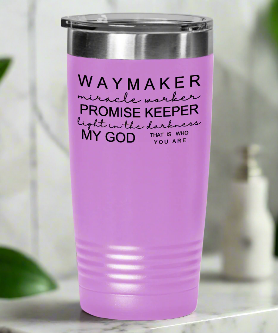 "Waymaker" Travel Mug - Faith-Inspired Insulated Tumbler for On-the-Go Inspiration