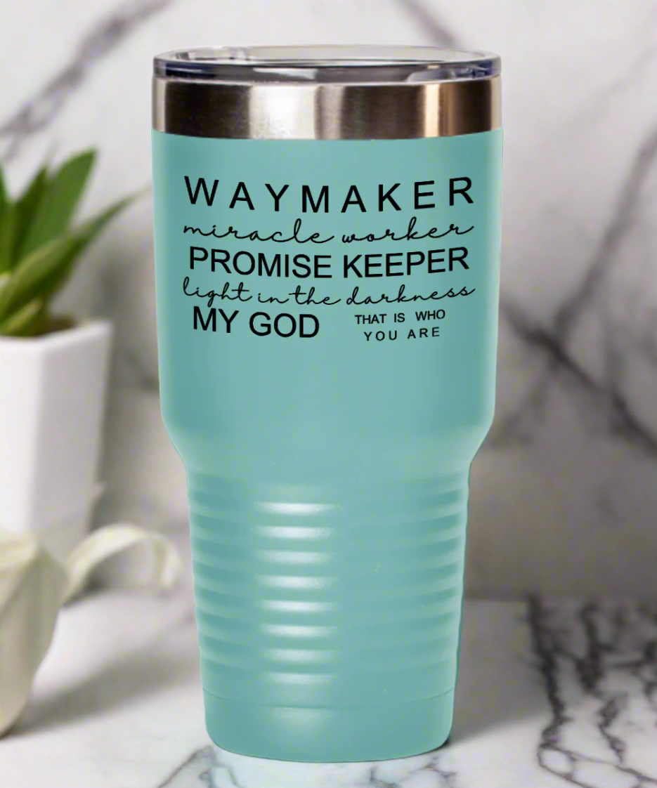 "Waymaker" Travel Mug - Faith-Inspired Insulated Tumbler for On-the-Go Inspiration