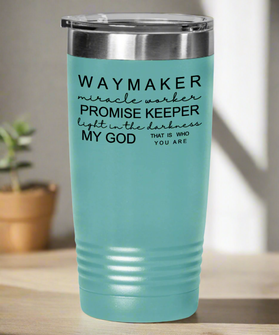 "Waymaker" Travel Mug - Faith-Inspired Insulated Tumbler for On-the-Go Inspiration