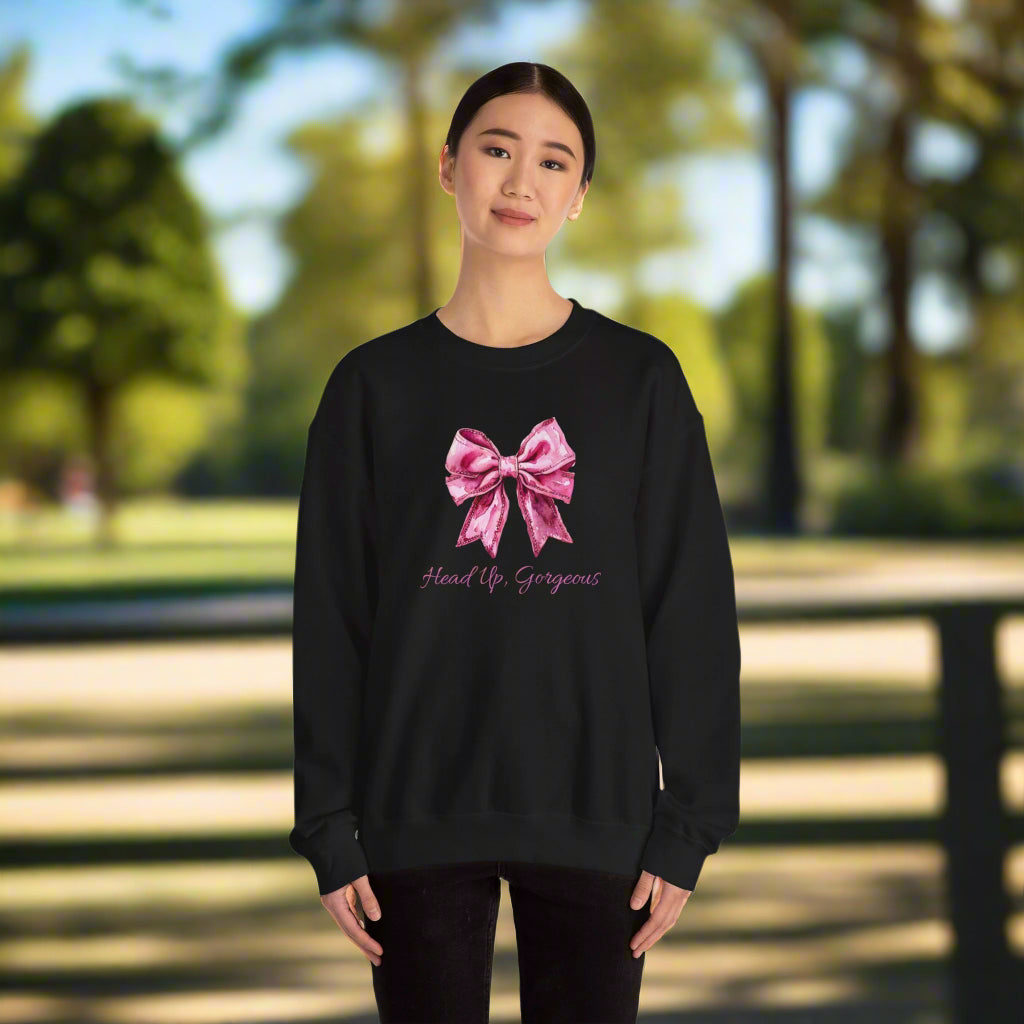 Head Up Gorgeous" Bow Crewneck – Embrace Your Inner Queen