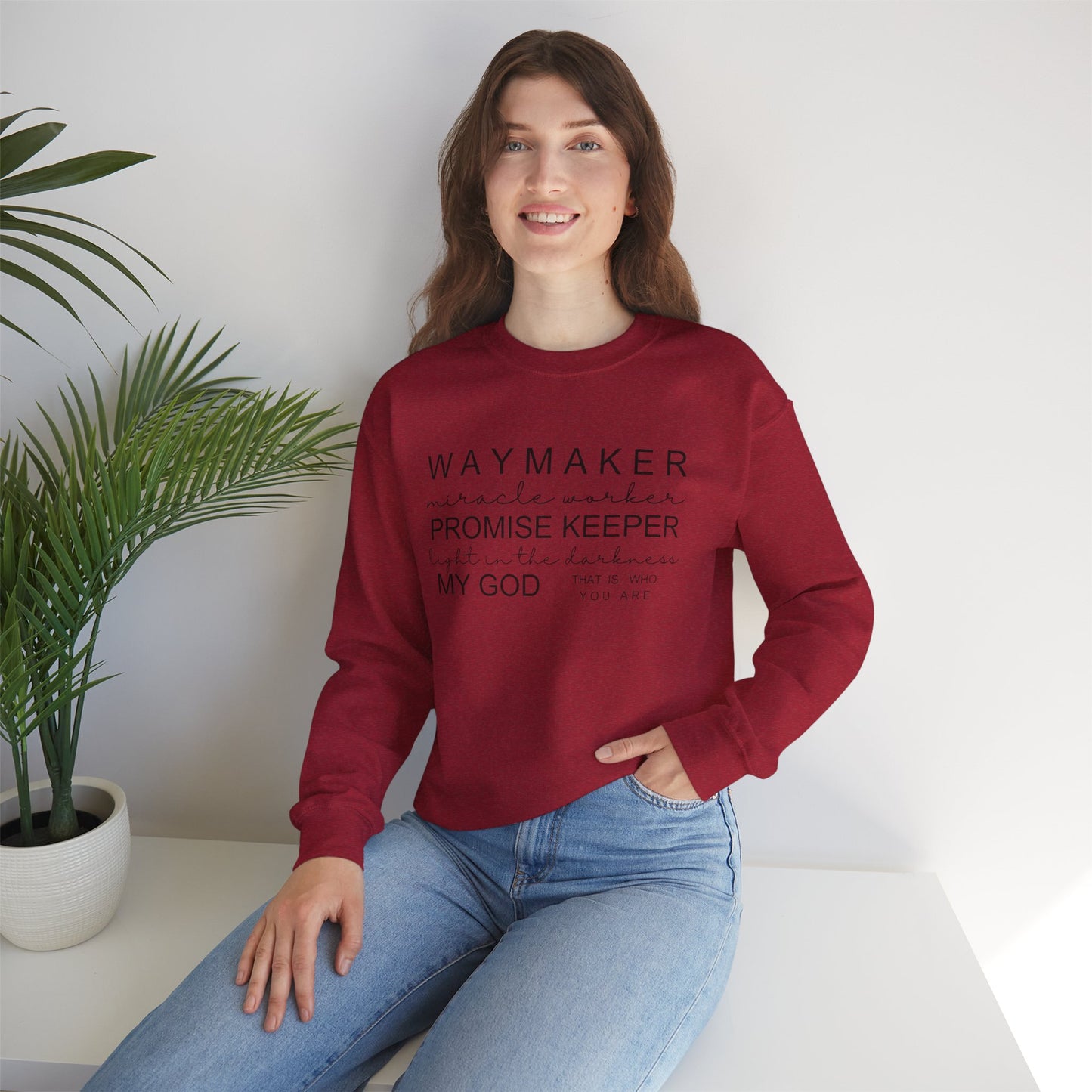 Waymaker Miracle Worker Promise Keeper Light in the Darkness Crewneck Sweatshirt