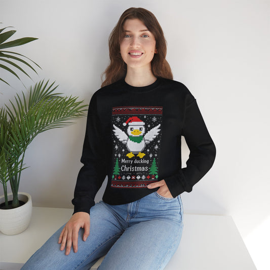 Merry Ducking Christmas Crewneck Sweatshirt | Cozy Holiday Apparel