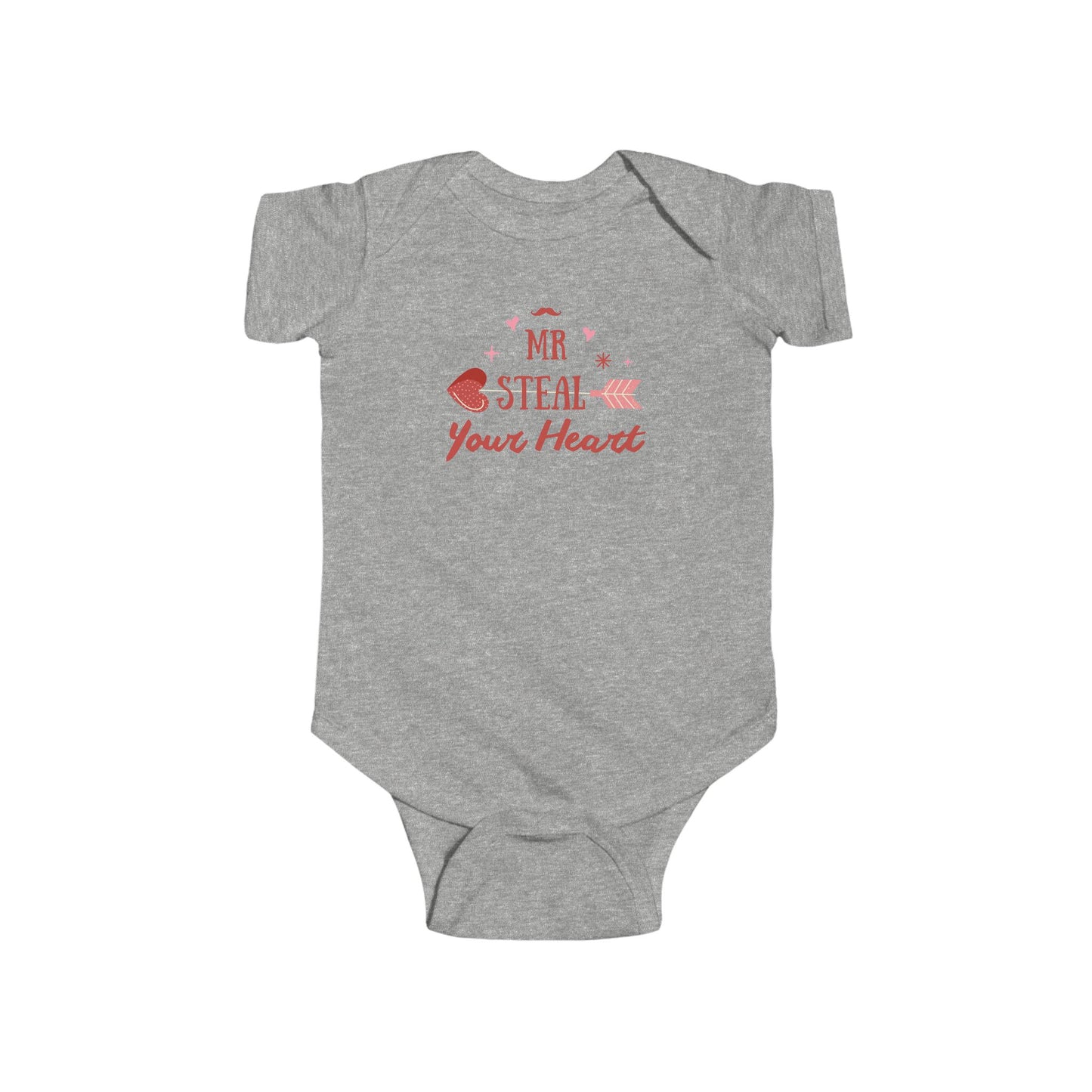 Cute Baby Bodysuit - 'Mr. Steal Your Heart' Design for Valentine's Day