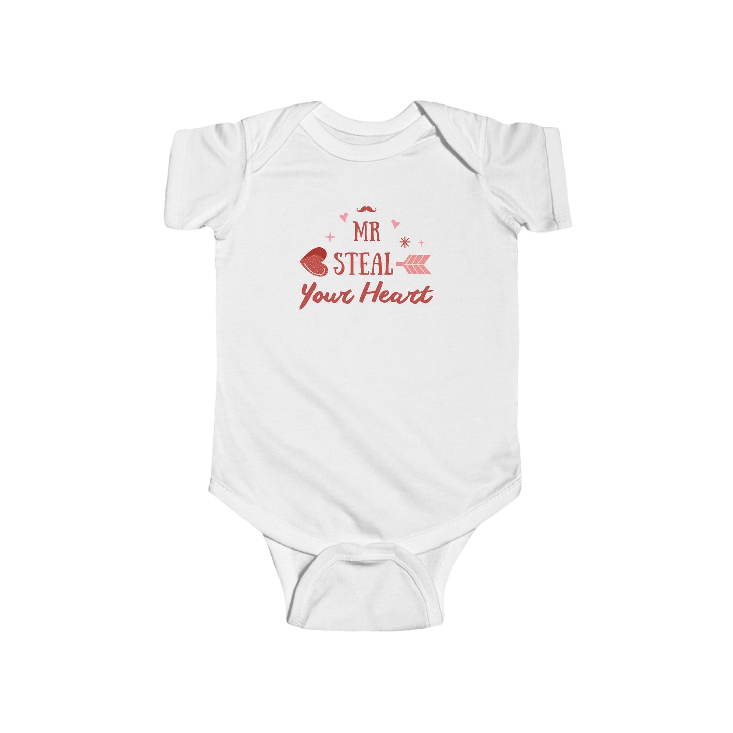 Cute Baby Bodysuit - 'Mr. Steal Your Heart' Design for Valentine's Day