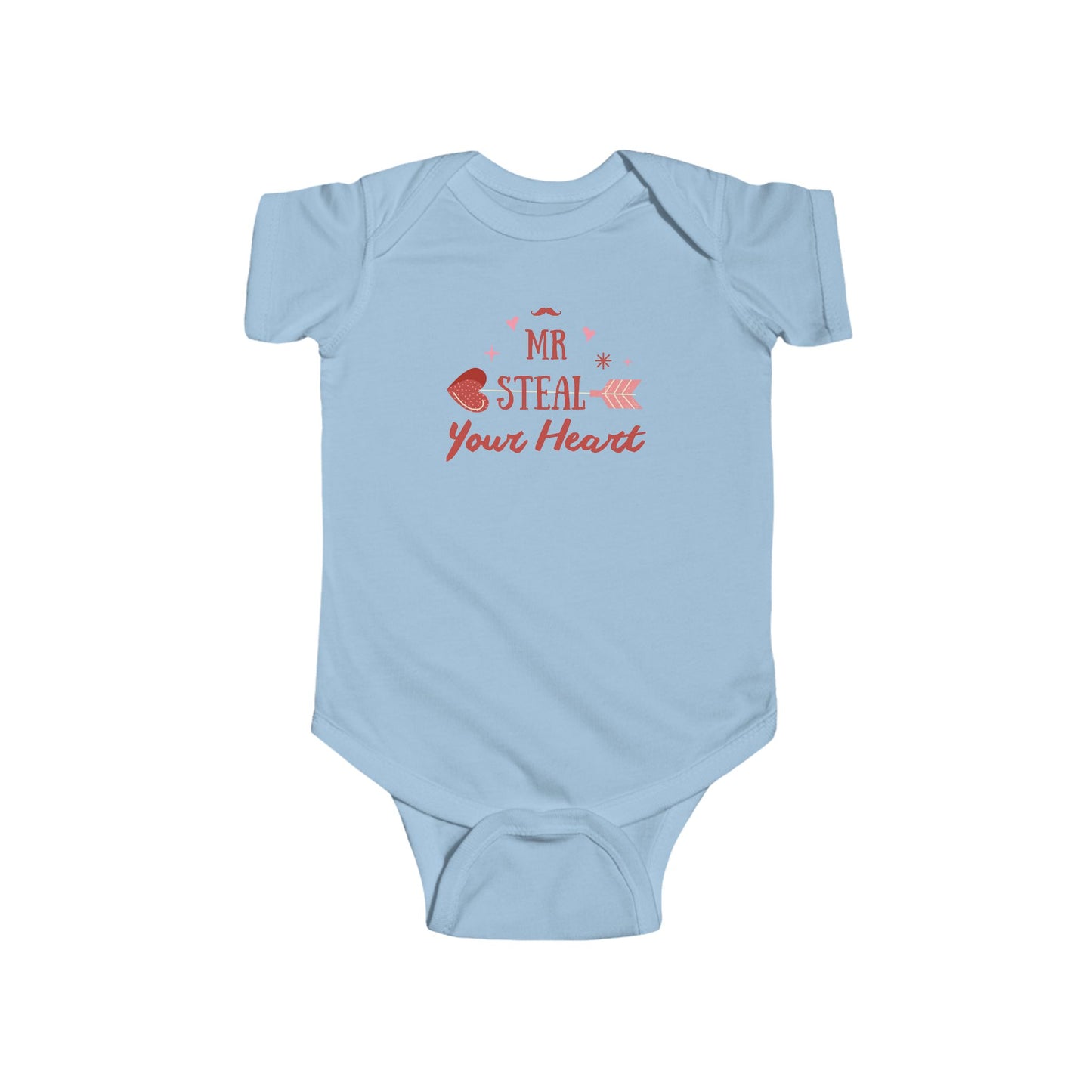 Cute Baby Bodysuit - 'Mr. Steal Your Heart' Design for Valentine's Day