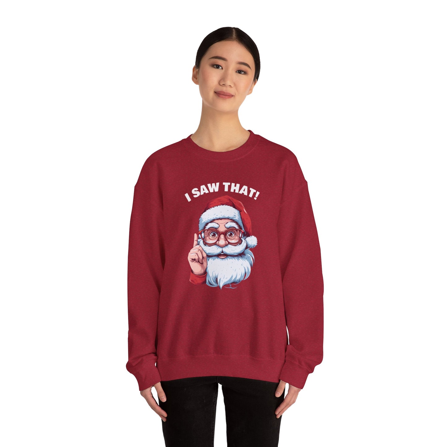 Funny Santa Sweatshirt – "I Saw That!" Unisex Crewneck for the Holidays