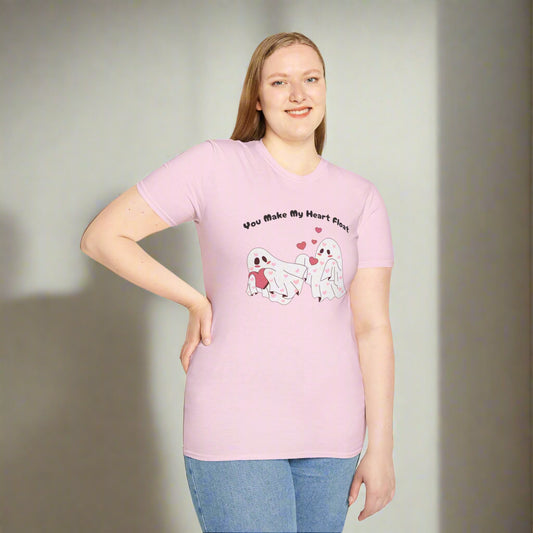 Adorable Ghosts Valentine's Tee - "You Make My Heart Float" T-Shirt