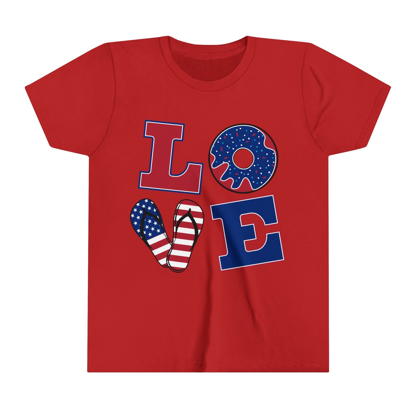 Love RED White and Blue Youth Short Sleeve Tee