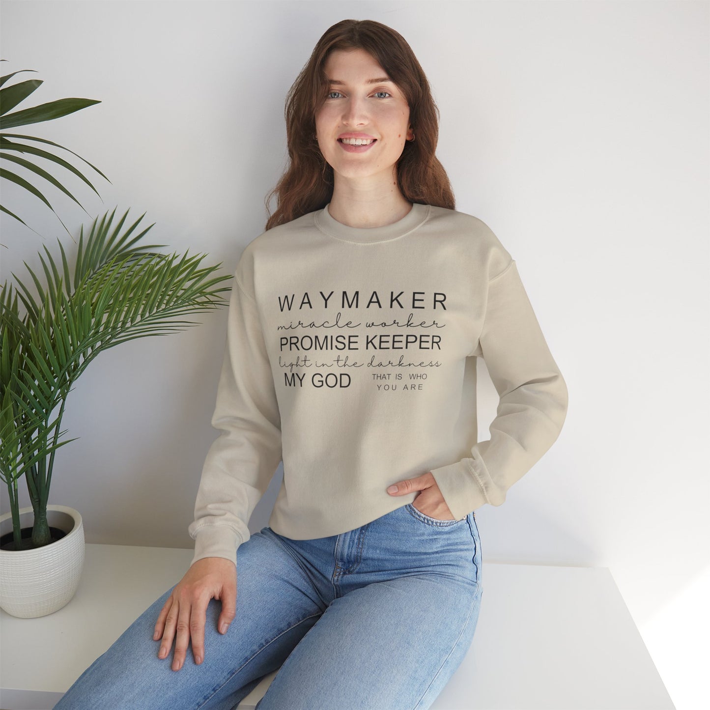 Waymaker Miracle Worker Promise Keeper Light in the Darkness Crewneck Sweatshirt