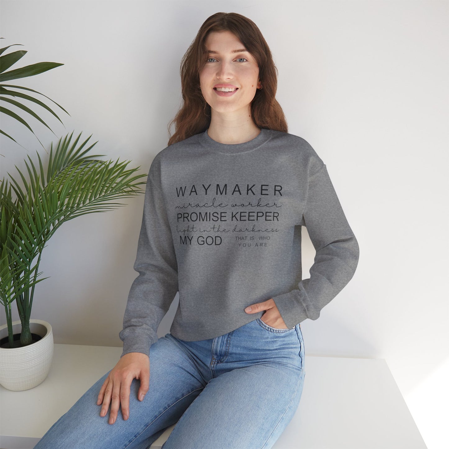 Waymaker Miracle Worker Promise Keeper Light in the Darkness Crewneck Sweatshirt