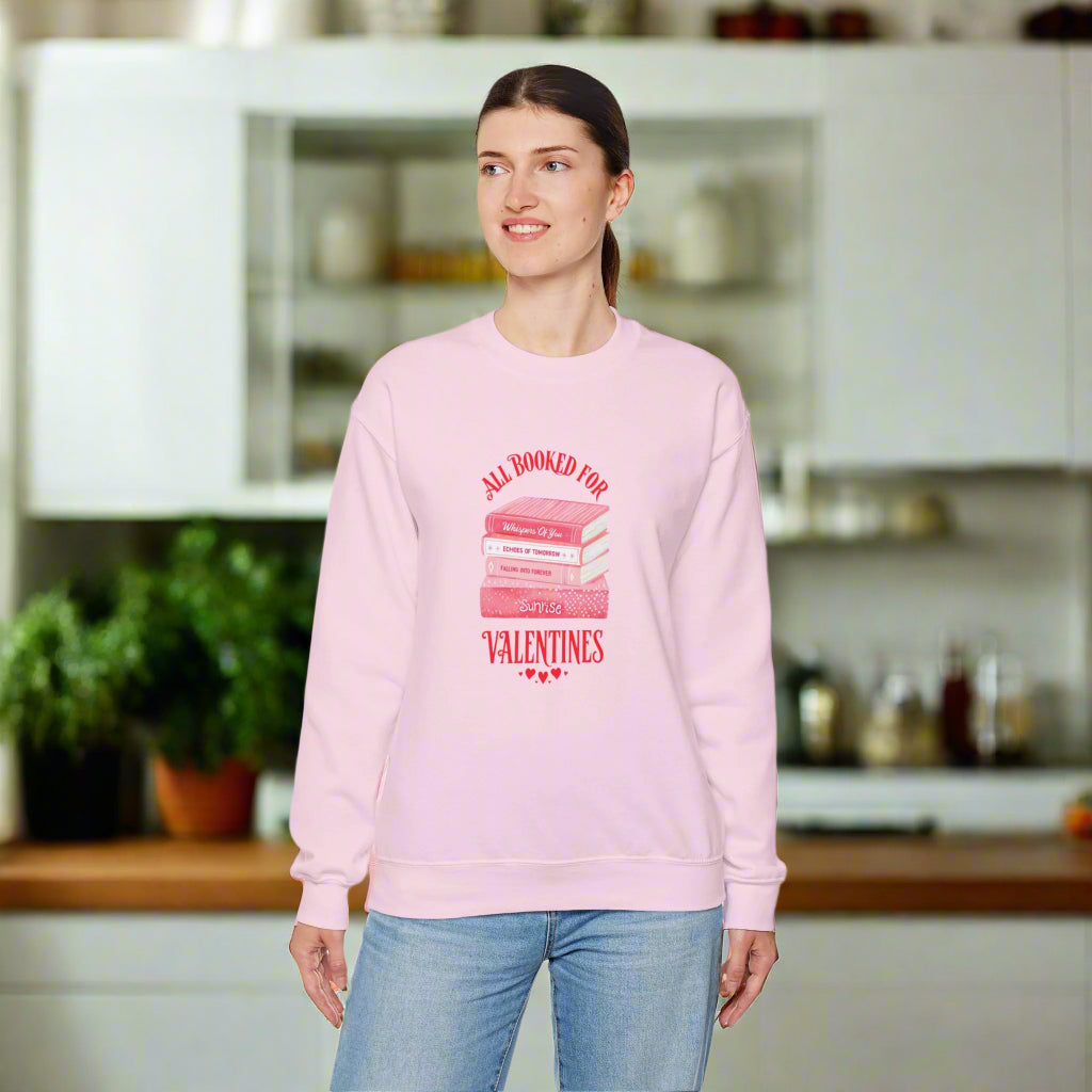 Booked for Valentine's Day" Cozy Crewneck