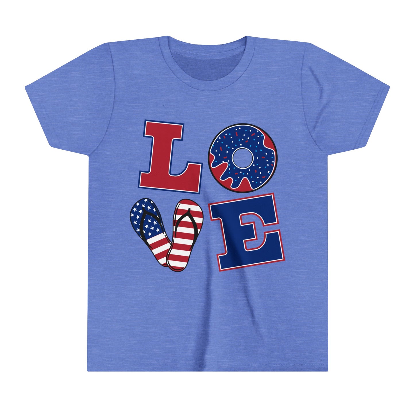 Love RED White and Blue Youth Short Sleeve Tee