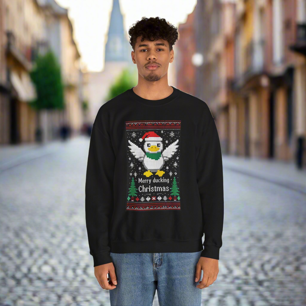 Merry Ducking Christmas Crewneck Sweatshirt | Cozy Holiday Apparel