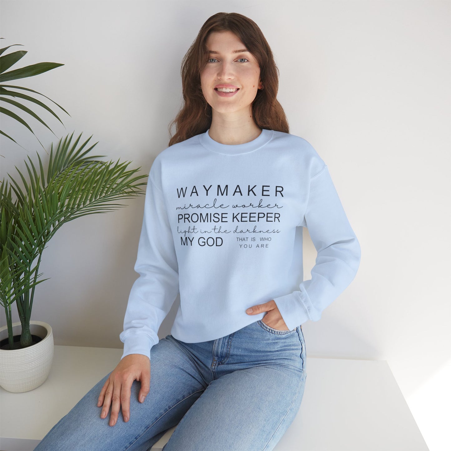 Waymaker Miracle Worker Promise Keeper Light in the Darkness Crewneck Sweatshirt