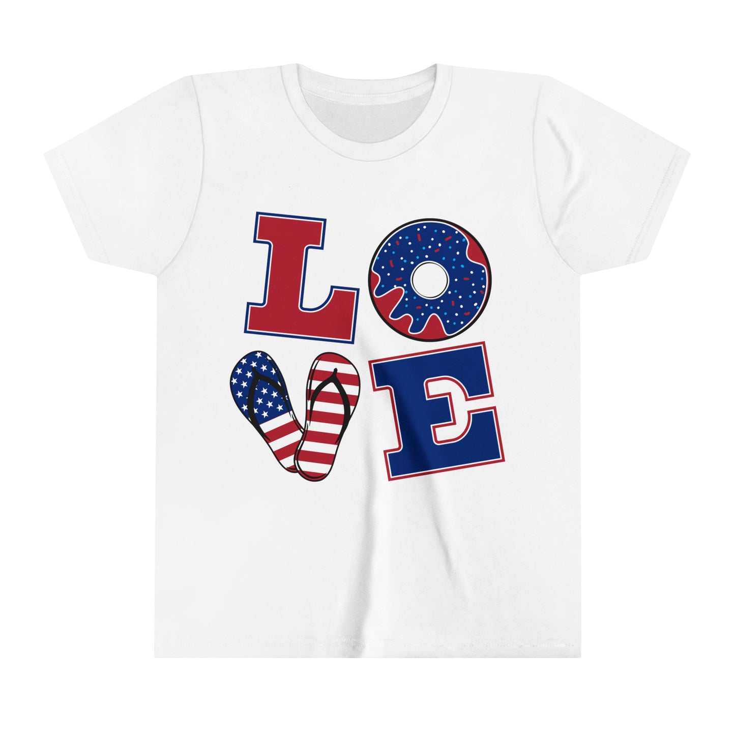 Love RED White and Blue Youth Short Sleeve Tee