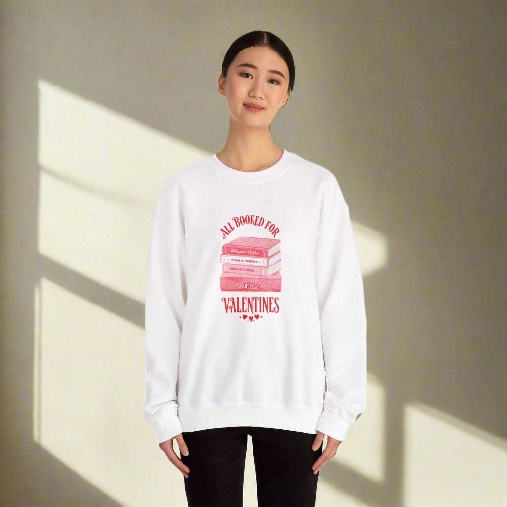 Booked for Valentine's Day" Cozy Crewneck