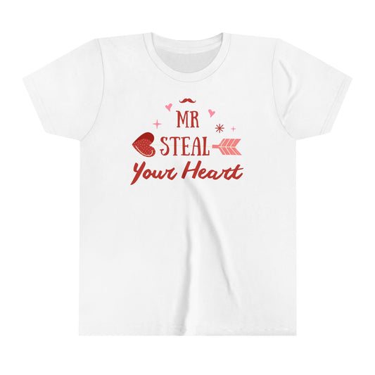 Kids 'Mr. Steal Your Heart' Short Sleeve Tee - Cute Valentine’s Day Shirt