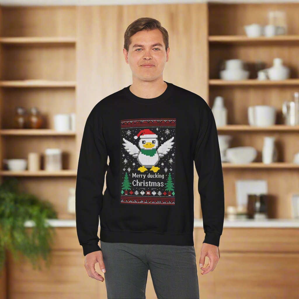 Merry Ducking Christmas Crewneck Sweatshirt | Cozy Holiday Apparel