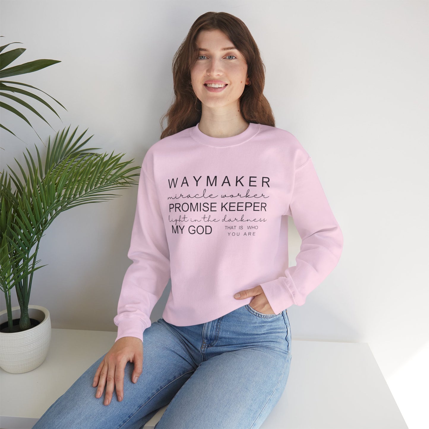 Waymaker Miracle Worker Promise Keeper Light in the Darkness Crewneck Sweatshirt