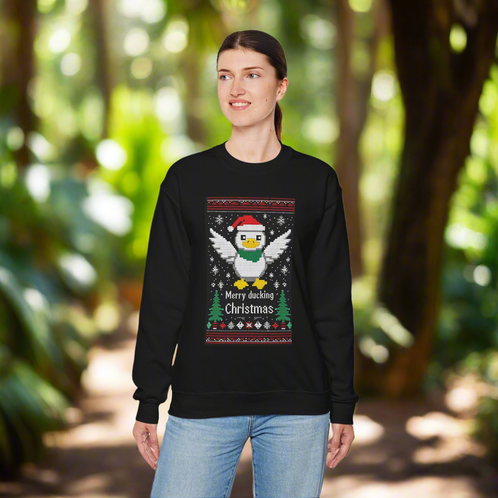 Merry Ducking Christmas Crewneck Sweatshirt | Cozy Holiday Apparel