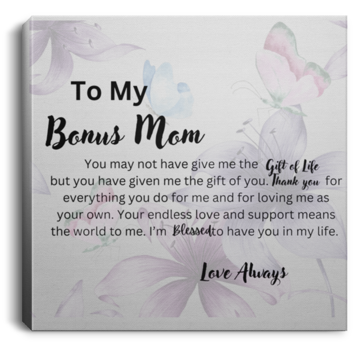 Bonus Mom Wall canvas