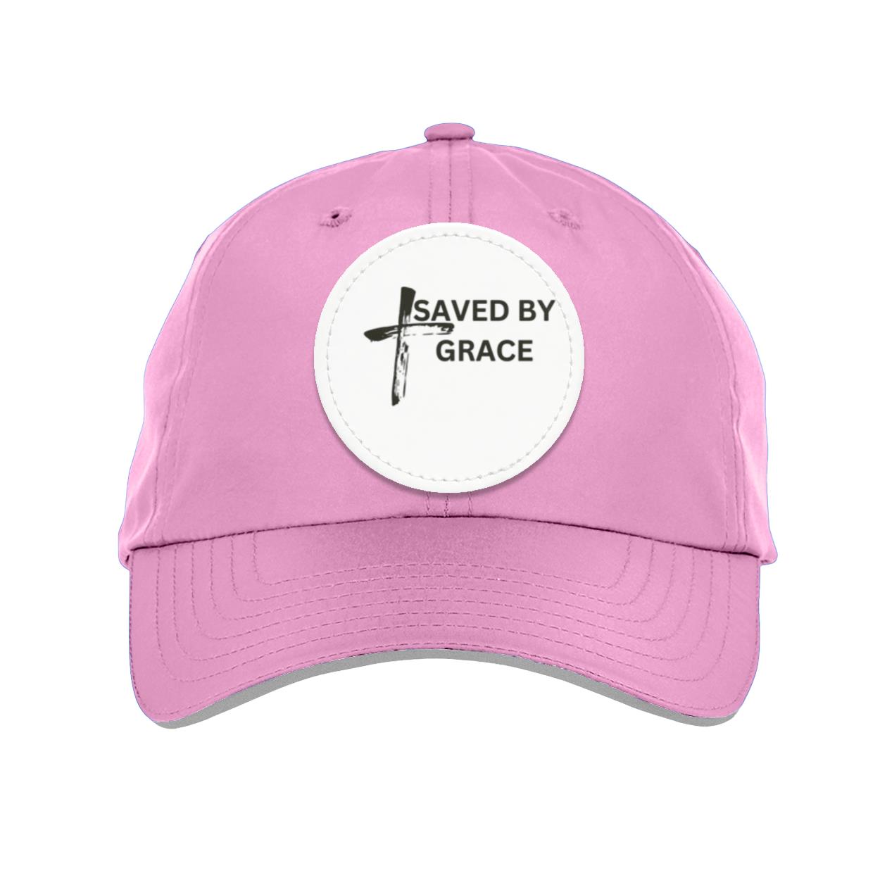 Saved By Grace White Background Ball Cap