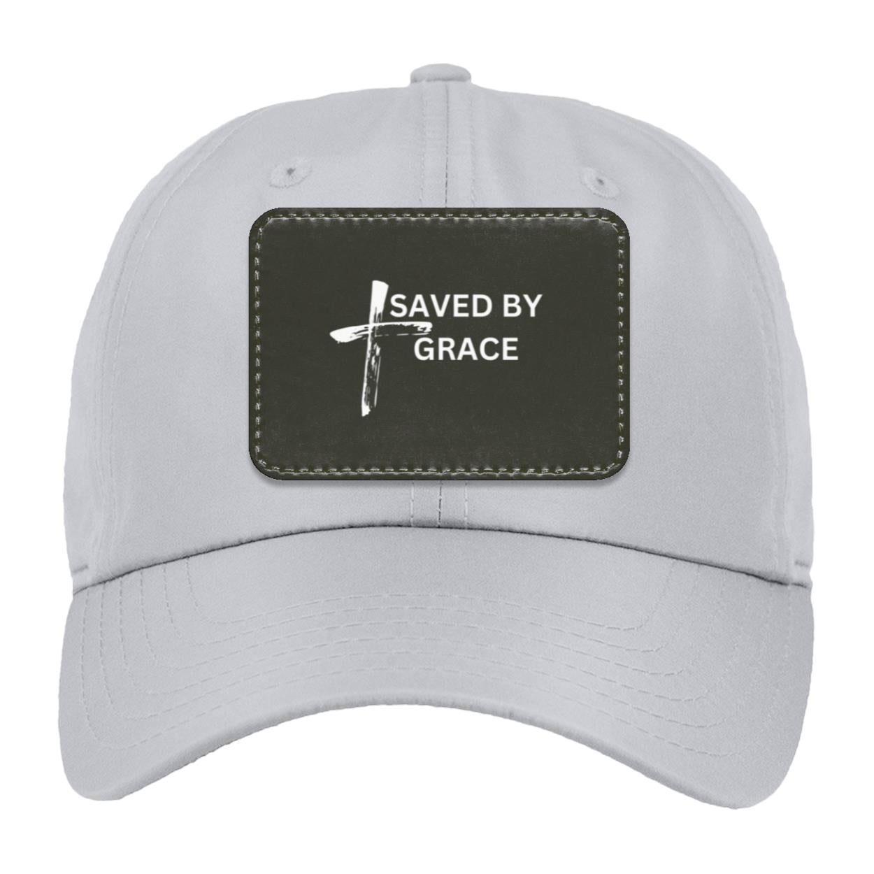 Saved By Grace Black Background Ball Cap