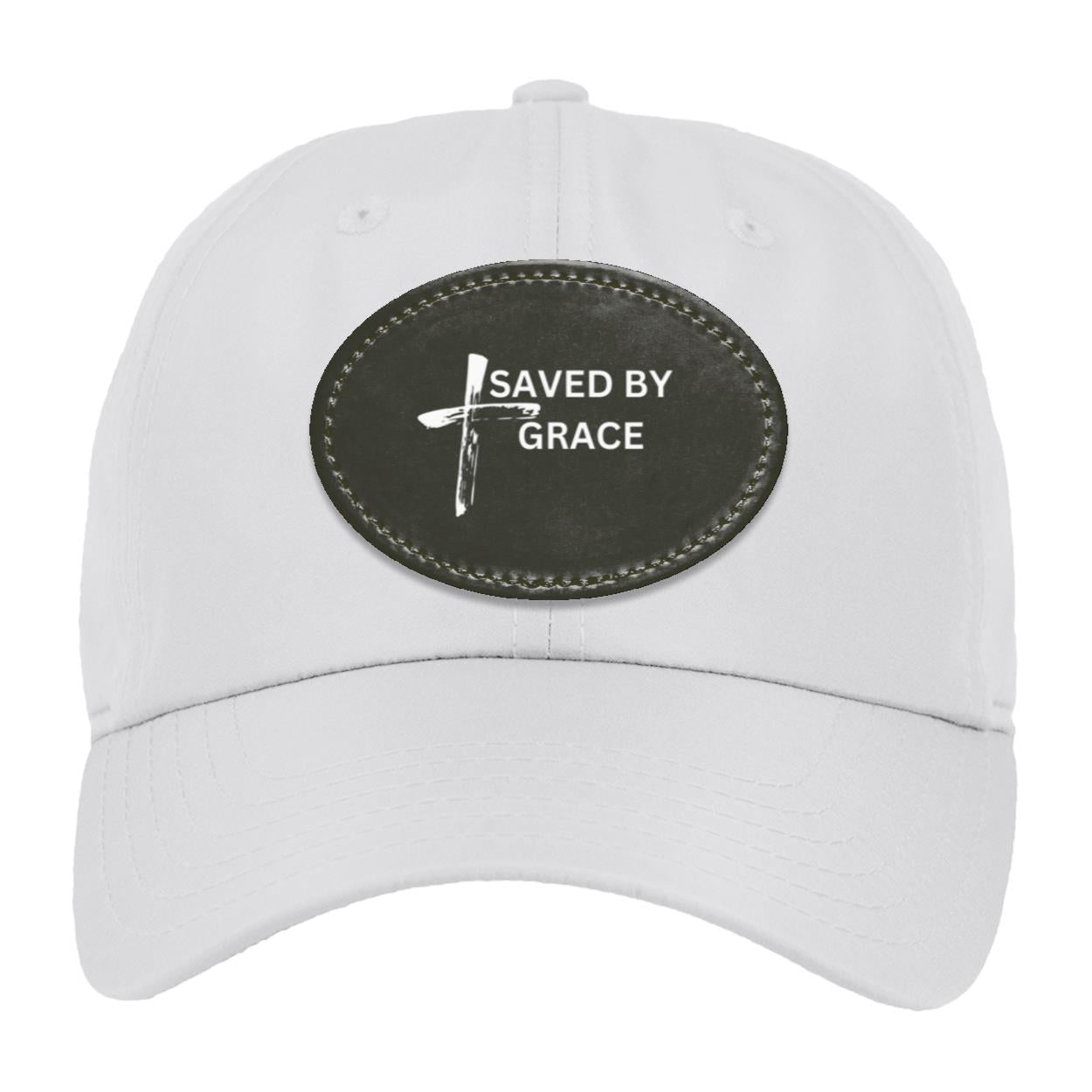 Saved By Grace Black Background Ball Cap