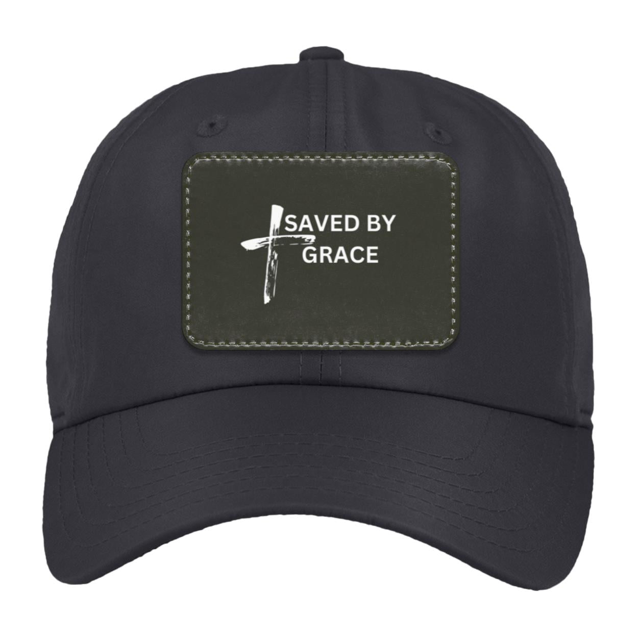 Saved By Grace Black Background Ball Cap