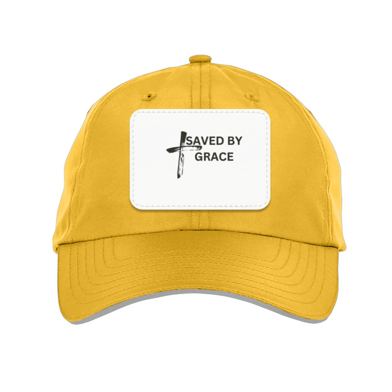 Saved By Grace White Background Ball Cap