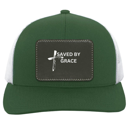 Saved By Grace Black Background Ball Cap