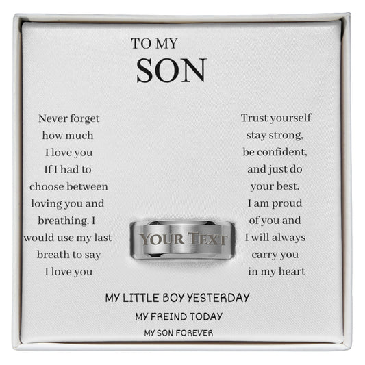 To My Son – Personalized Engraved Ring
