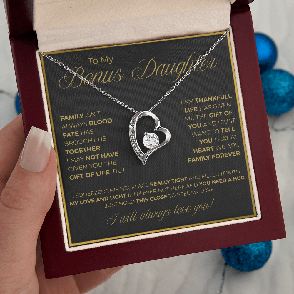To My Bonus Daughter Necklace -Meaningful Gift of Love