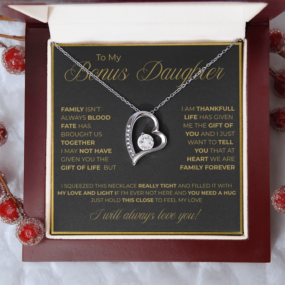 To My Bonus Daughter Necklace -Meaningful Gift of Love