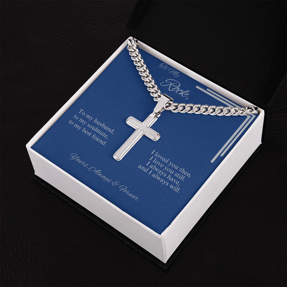 To My Rock Cross Necklace - A Symbol of Enduring Love and Strength