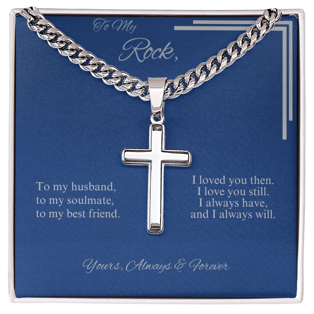 To My Rock Cross Necklace - A Symbol of Enduring Love and Strength