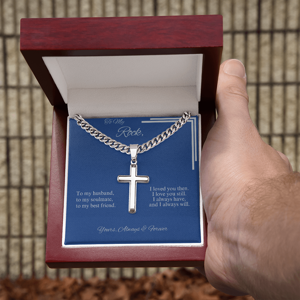 To My Rock Cross Necklace - A Symbol of Enduring Love and Strength