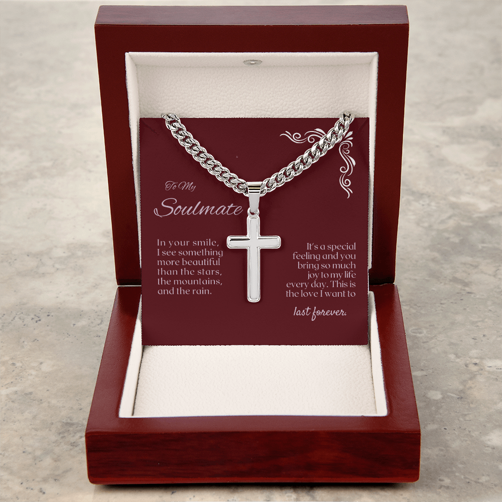 Soulmate Cross Necklace - A Timeless Token of Love and Faith