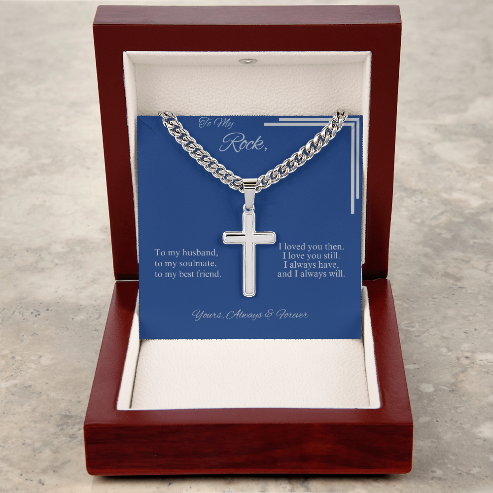 To My Rock Cross Necklace - A Symbol of Enduring Love and Strength