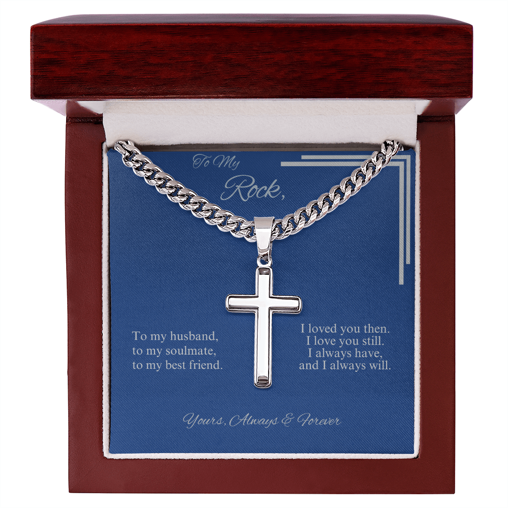 To My Rock Cross Necklace - A Symbol of Enduring Love and Strength