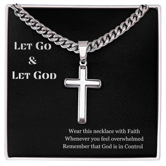 Let Go and Let God Cross Necklace