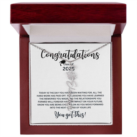 Congratulations  Grad 2026 Personalized Necklace