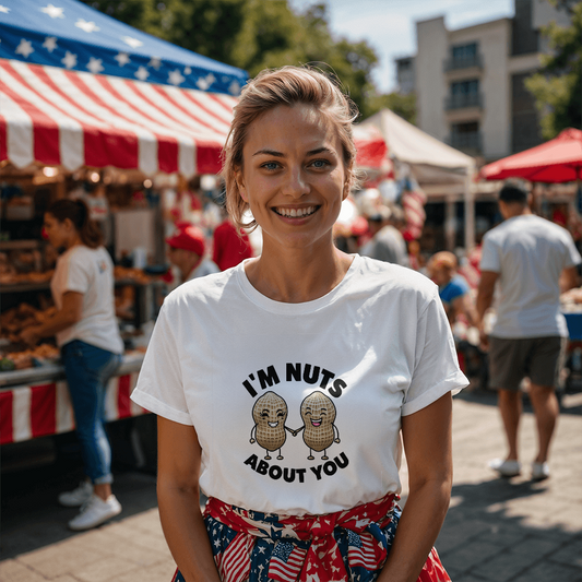 I'm Nuts About You T-Shirt | Cute Peanut Couple Graphic Tee