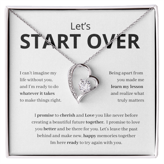 Let's Start Over Heart Necklace