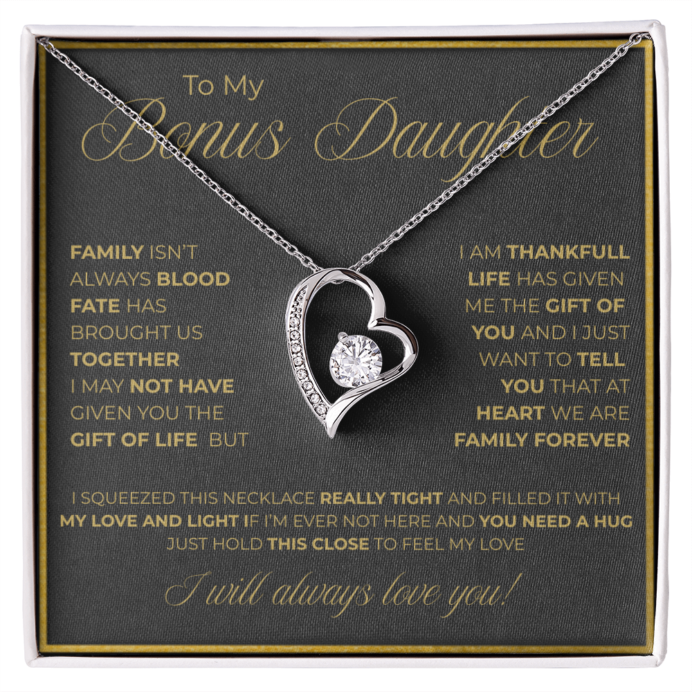 To My Bonus Daughter Necklace -Meaningful Gift of Love