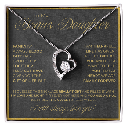 To My Bonus Daughter Necklace -Meaningful Gift of Love
