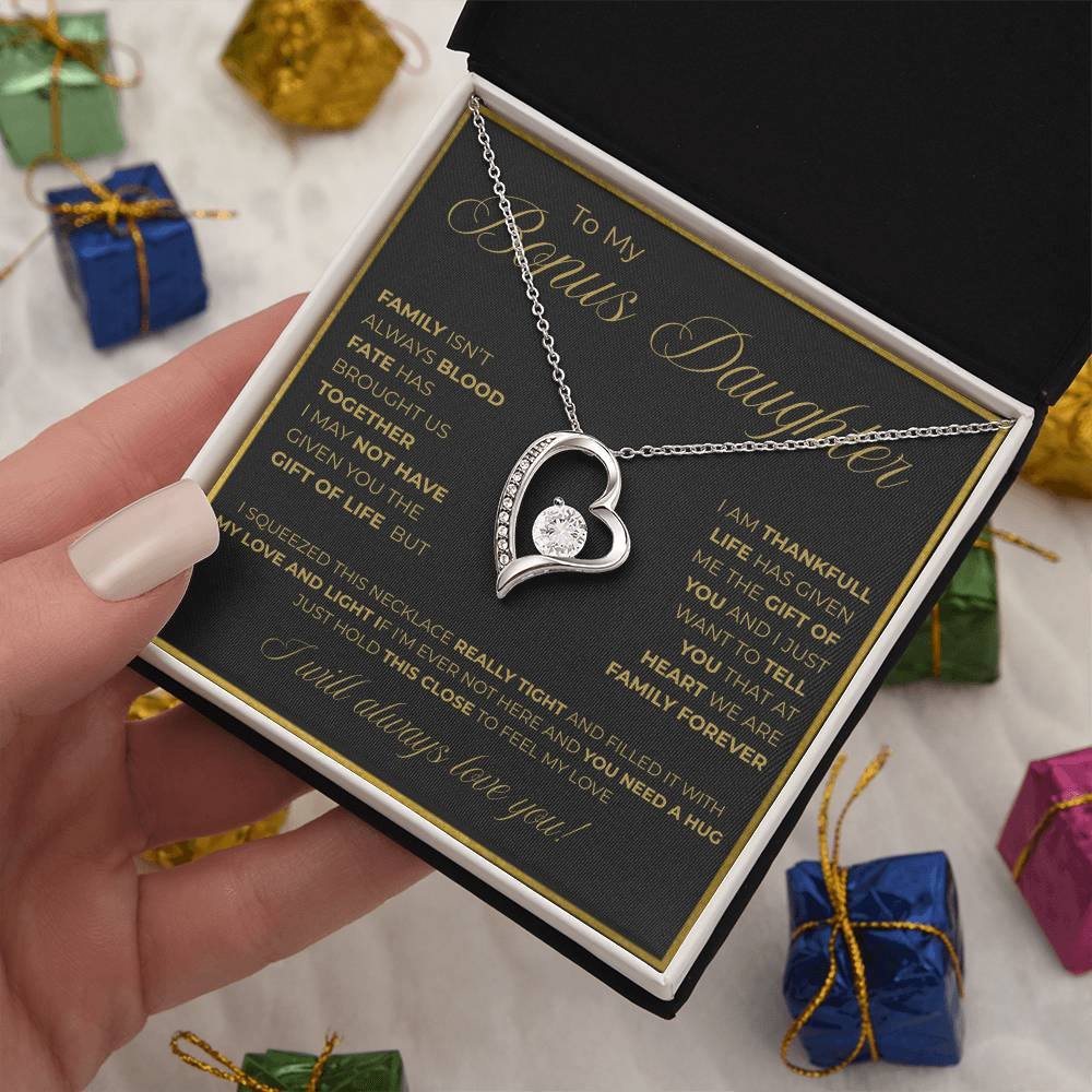To My Bonus Daughter Necklace -Meaningful Gift of Love